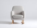 Mecedoras tapizadas en tejido texturizado 82x74x91 cm beige claro para salón diseño moderno