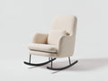 Mecedoras tapizadas en tejido bouclé 86x78x90 cm - crema-negro - base metálica curva
