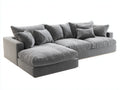 Sofás de esquina tapizado en tela aterciopelada 320x185x82 cm gris para salón estilo contemporáneo