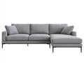 Sofás de esquina tapizados en tela 300x170x82 cm - gris-negro - asiento alargado