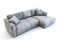 Sofás de esquina tapizados en microfibra 320x185x80 cm - gris-negro - diseño bajo modular