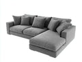 Sofás de esquina tapizado en tela 285 x 175 x 82 cm - gris - diseño moderno con módulo de descanso
