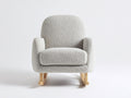 Mecedoras tapizadas en tejido de borreguito 84x75x94 cm beige claro para salón diseño nórdico