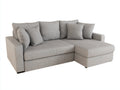 Sofás de esquina en L tapizados en tejido texturizado 245x165x88 cm gris claro para salón diseño moderno