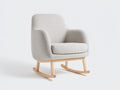 Mecedoras tapizadas en tejido texturizado 86x76x92 cm beige claro para salón diseño contemporáneo
