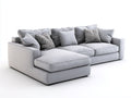 Sofás de esquina en tela 300 x 170 x 84 cm - gris claro - diseño moderno con chaise longue