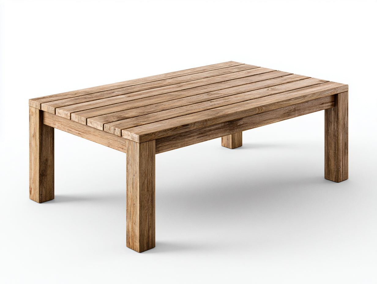 Mesas de jardín de madera 160 x 80 x 75 cm - madera natural - tablero de listones