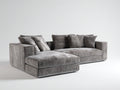 Sofás de esquina tapizado en tela 280x180x78 cm - gris - diseño moderno con chaise