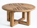 Mesas de jardín redonda de madera 120 x 120 x 75 cm - madera natural - tablero geométrico
