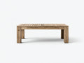 Mesas de jardín de madera 180x90x75 cm - madera natural - tablero rectangular con lamas