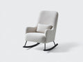 Mecedoras tapizadas en tejido borreguito 84x76x88 cm - blanco roto-negro - balanceo suave